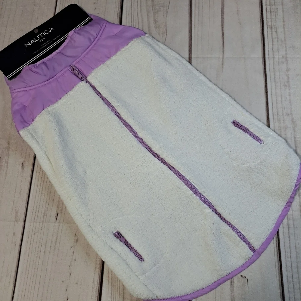 Nautica Pet XL Reversable Light Purple Lined Sherpa Dog Jacket
